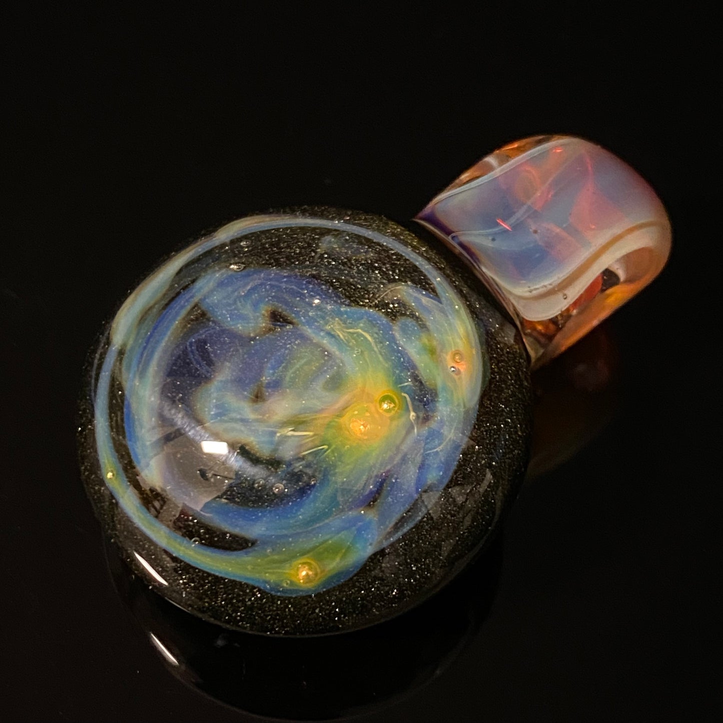 Galaxy Space Hand Made Glass Fume Pendant Necklace Made here in the Pacific Northwest