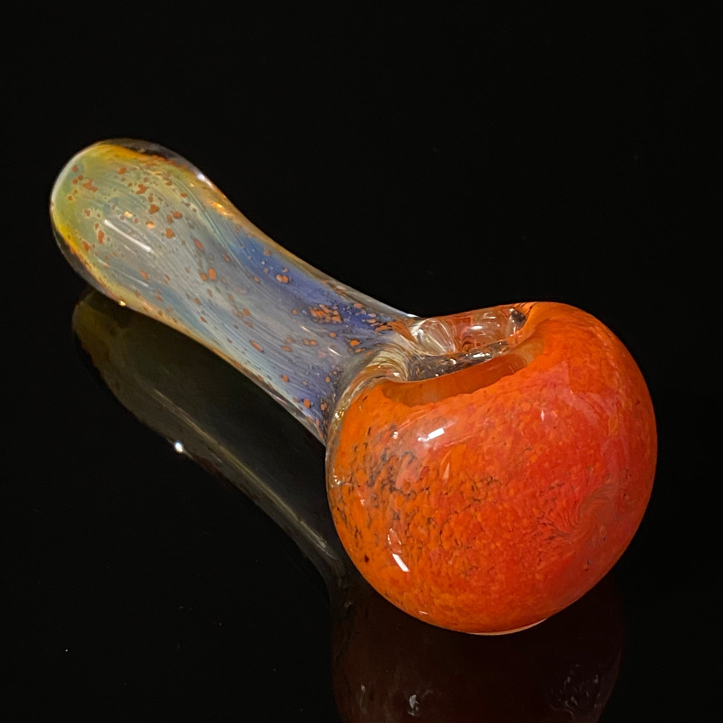 Extra Heavy Orange Inside Out Color Changing Silver Fumed Glass Heady Pipe Hand Blown