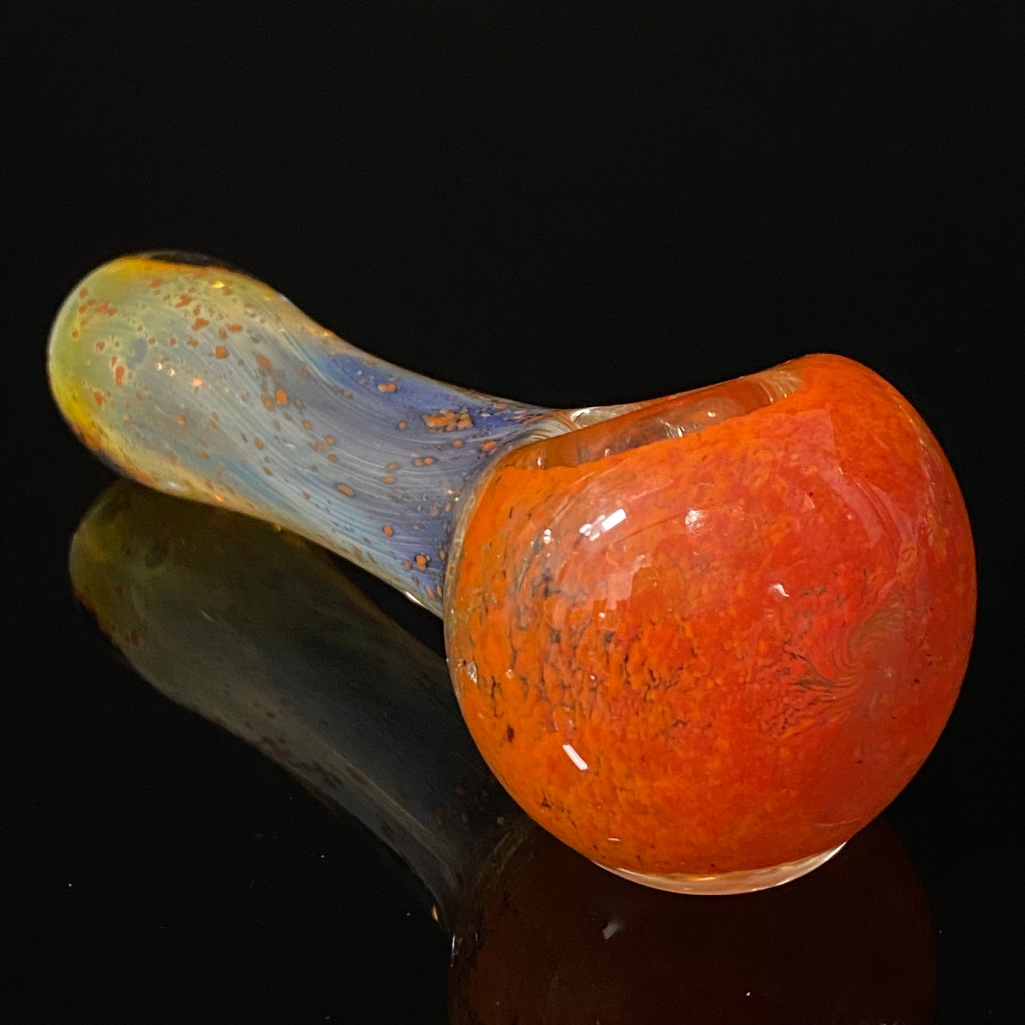 Extra Heavy Orange Inside Out Color Changing Silver Fumed Glass Heady Pipe Hand Blown