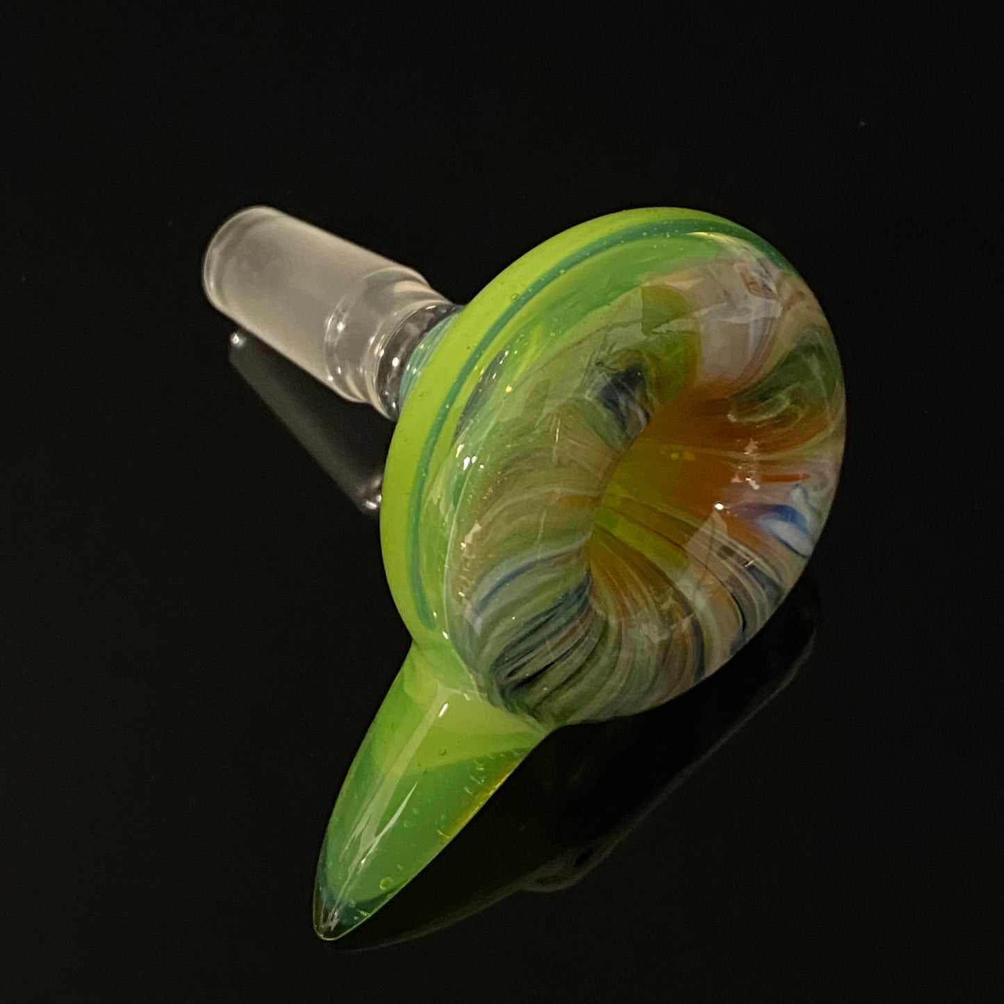 Slyme with Sparkle 14mm Slide Bowl Glass on Glass