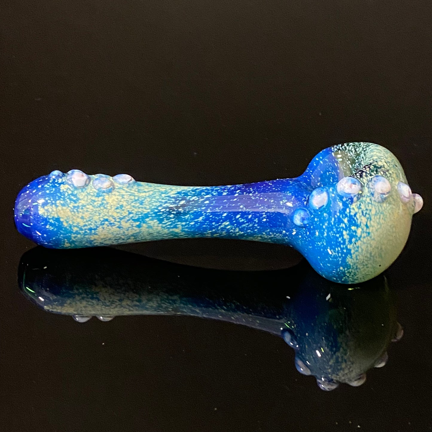 Blue Glass Pipe, Heady Hand Blown Pink Slyme Marbles