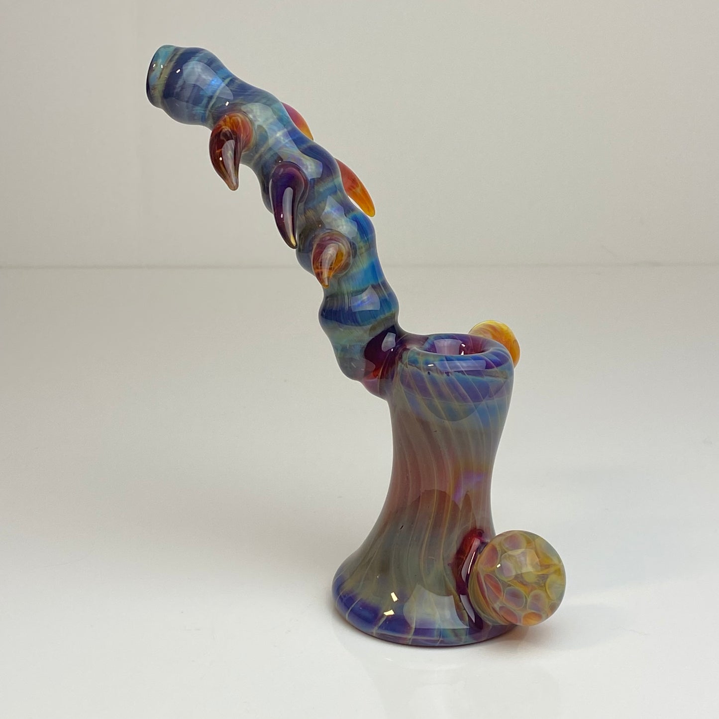 Amber Purple Horned Bubbler