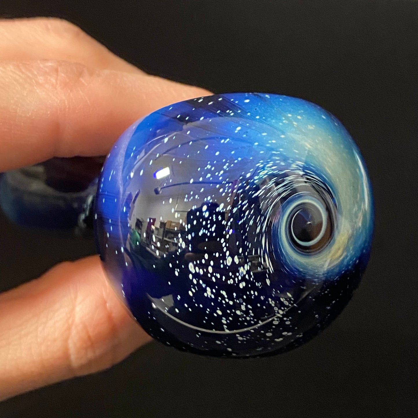 Galaxy Glass Pipe - Cobalt Space Pipe Nebula Fumed Glass Pipe, Heady Hand Blown