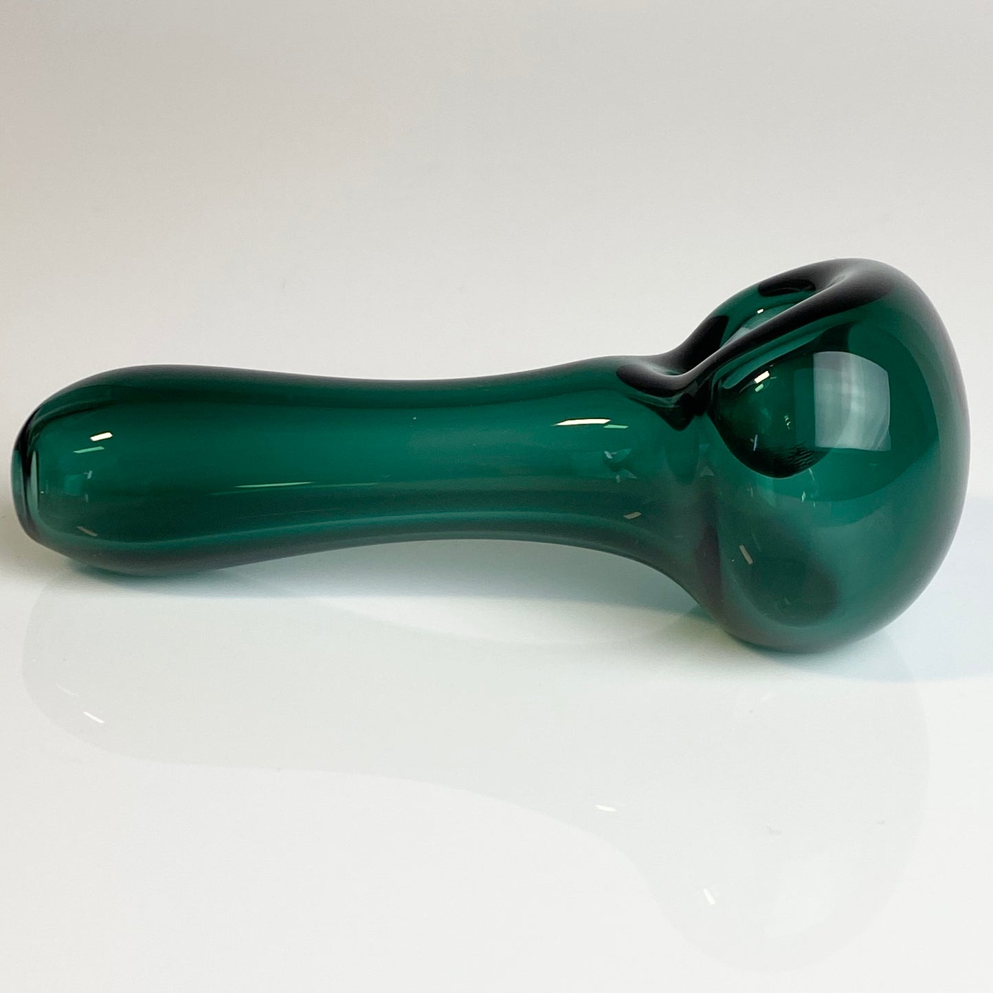 Solid Dark Green Pipe Glass Pipe, Heady Hand Blown