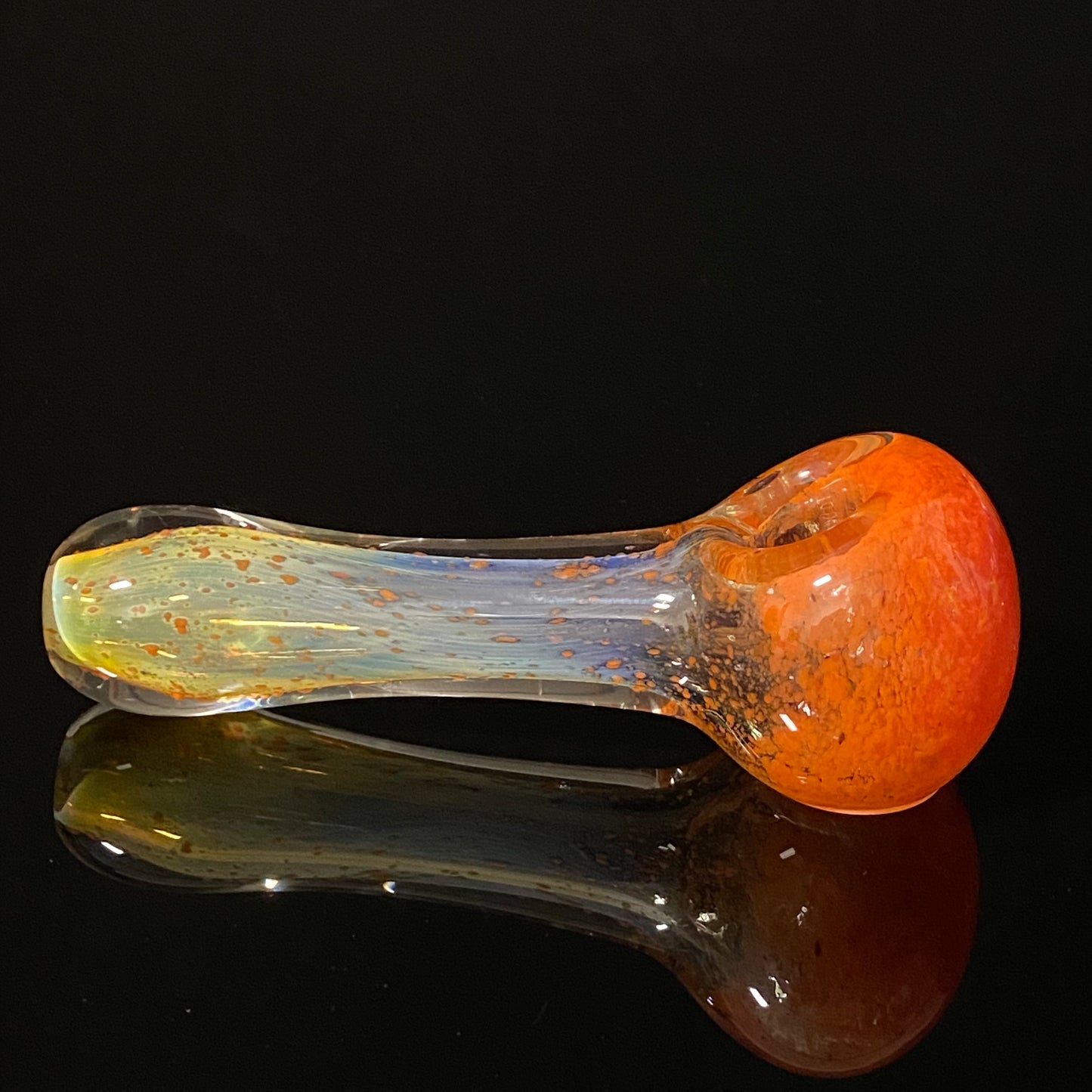 Extra Heavy Orange Inside Out Color Changing Silver Fumed Glass Heady Pipe Hand Blown