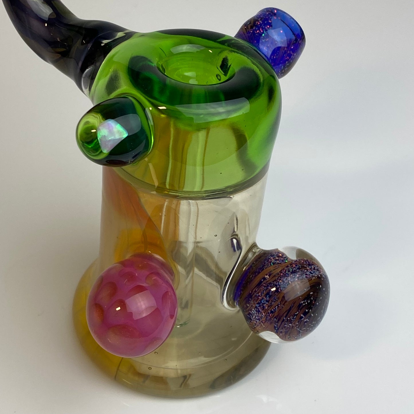 Crushed Opal Fumed Switchback Bubbler