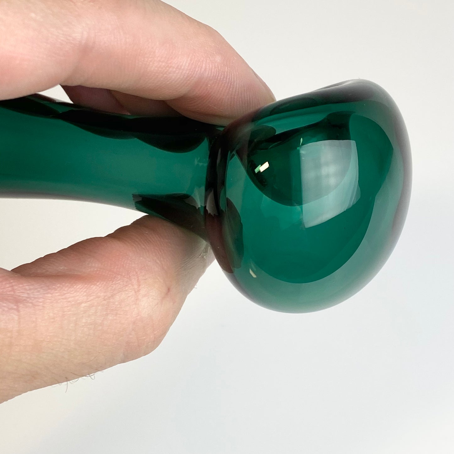 Solid Dark Green Pipe Glass Pipe, Heady Hand Blown