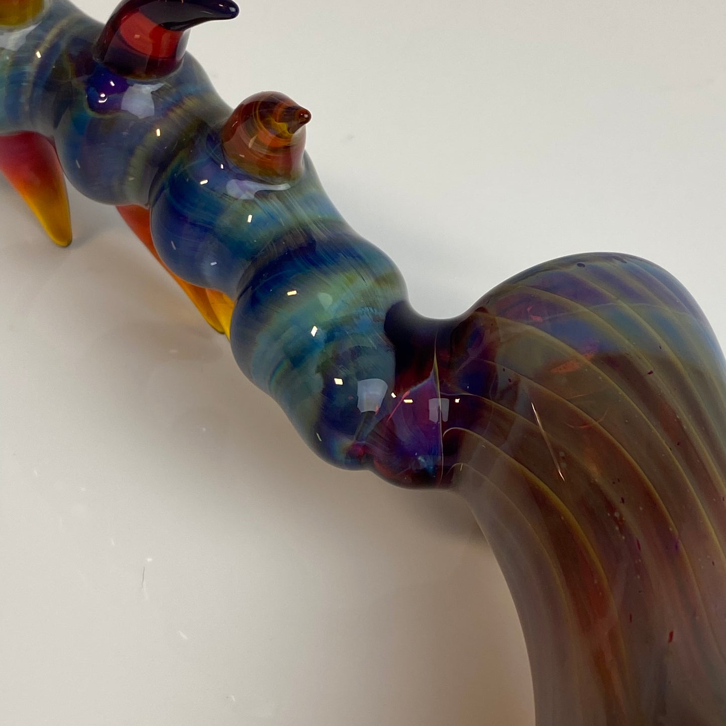 Amber Purple Horned Bubbler