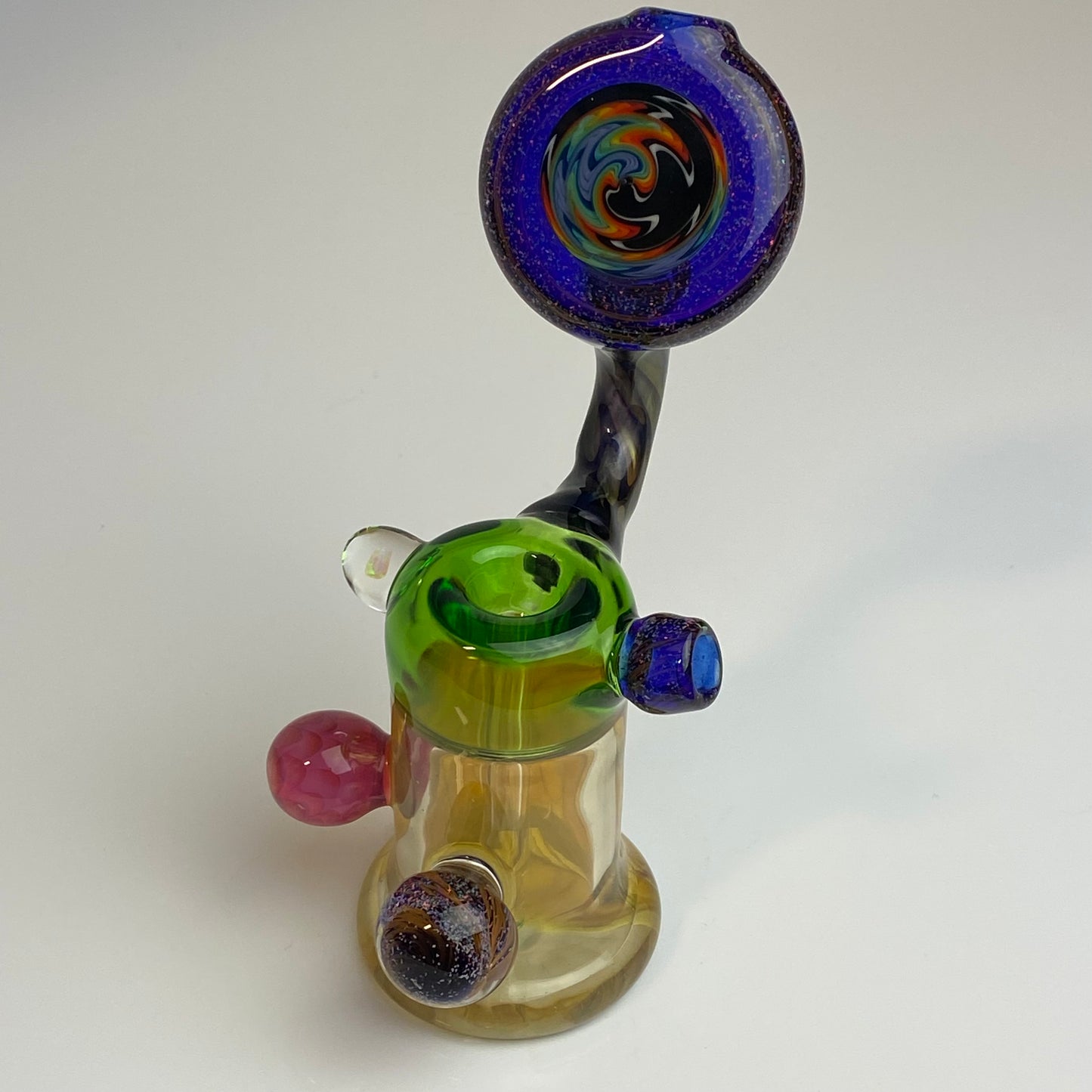 Crushed Opal Fumed Switchback Bubbler