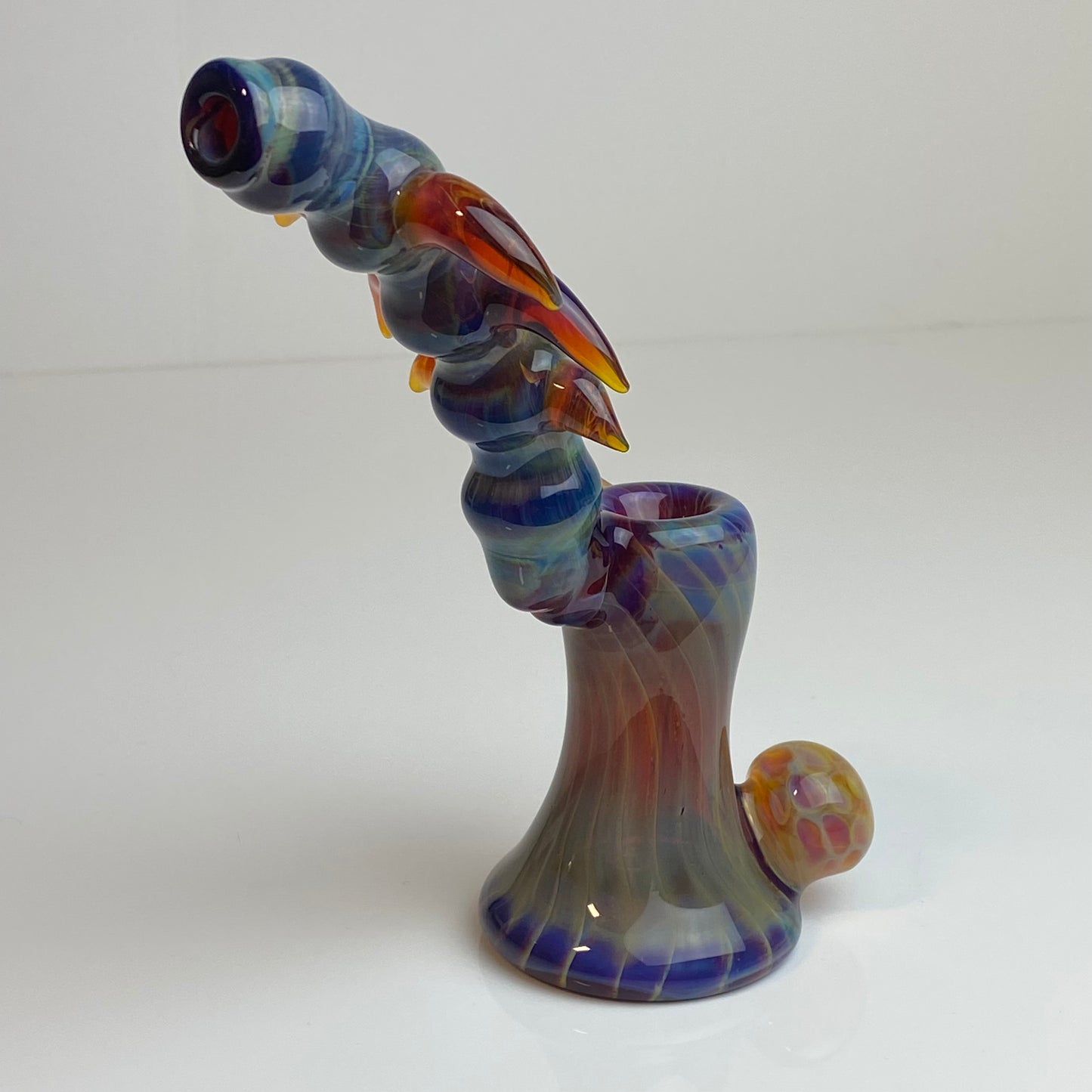 Amber Purple Horned Bubbler