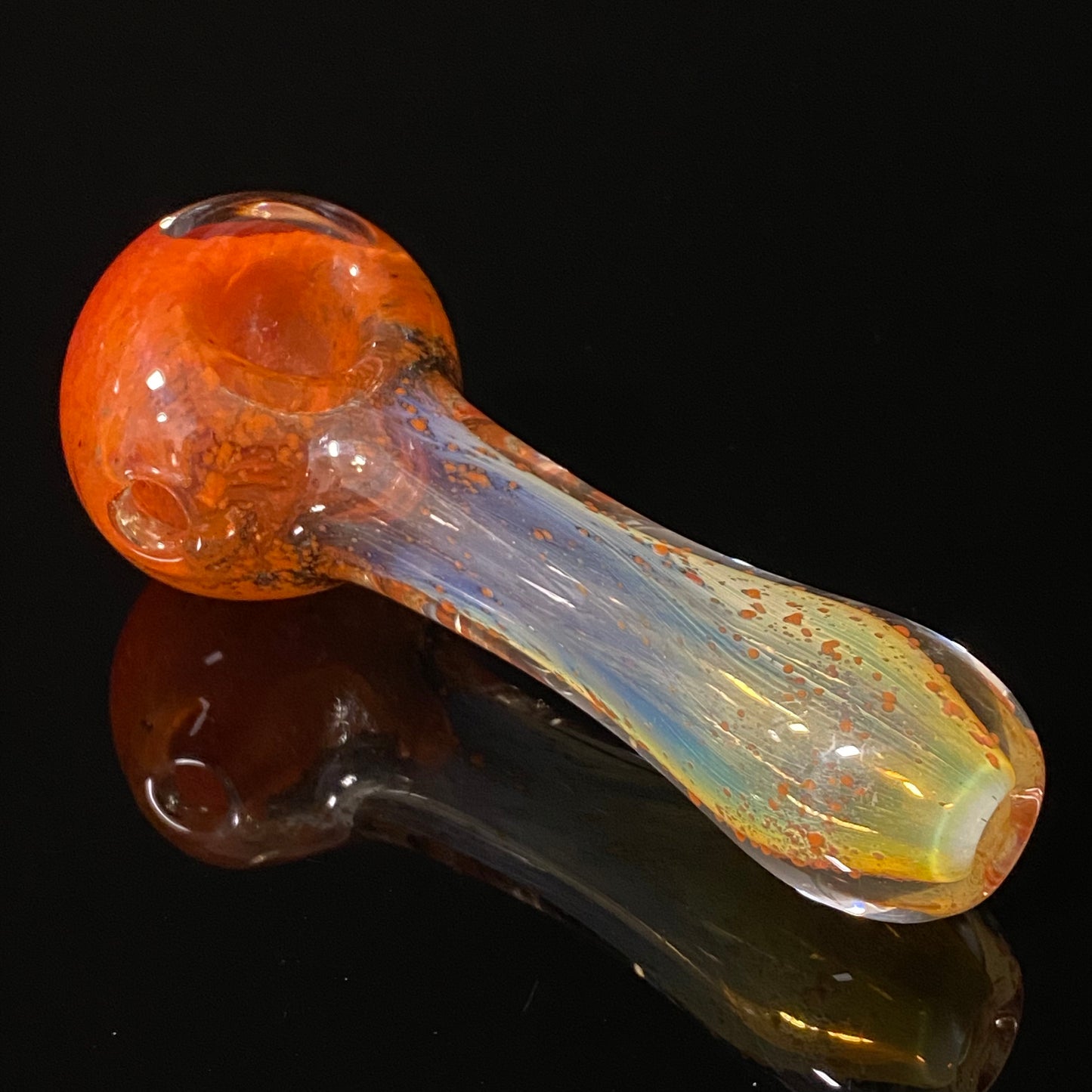 Extra Heavy Orange Inside Out Color Changing Silver Fumed Glass Heady Pipe Hand Blown