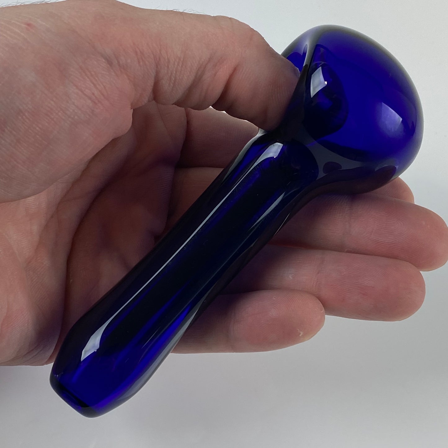 Cobalt Blue Glass Pipe, Heady Hand Blown