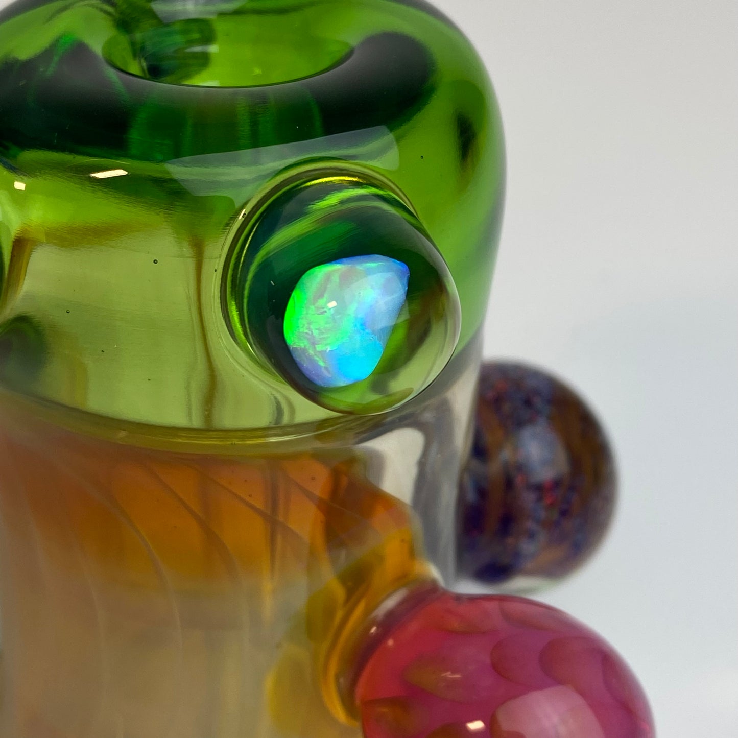 Crushed Opal Fumed Switchback Bubbler