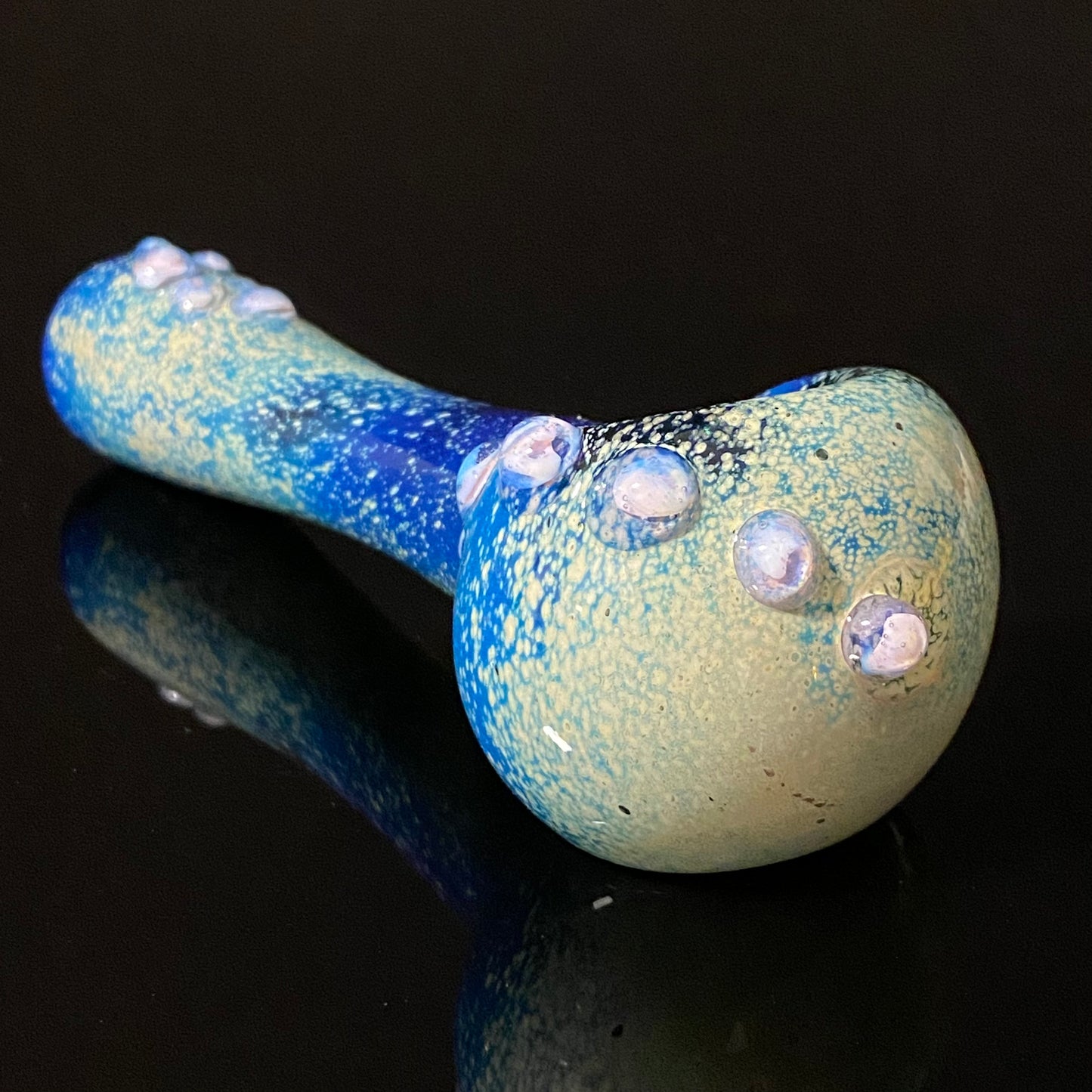 Blue Glass Pipe, Heady Hand Blown Pink Slyme Marbles