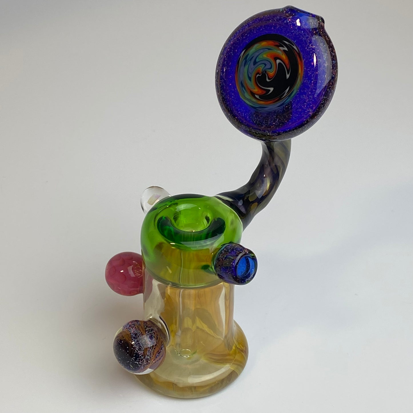 Crushed Opal Fumed Switchback Bubbler