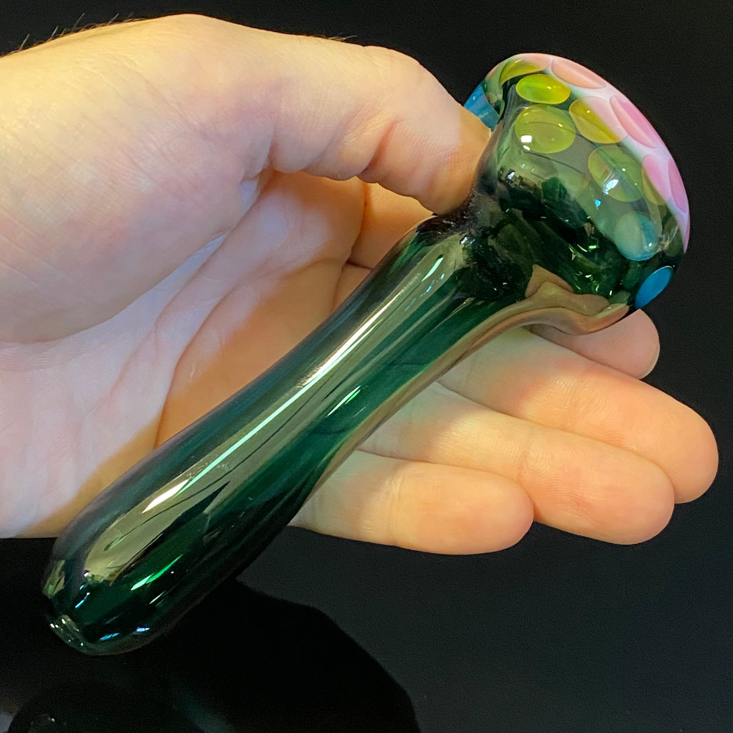 Pink Honeycomb Glass Heady Pipe Hand Blown