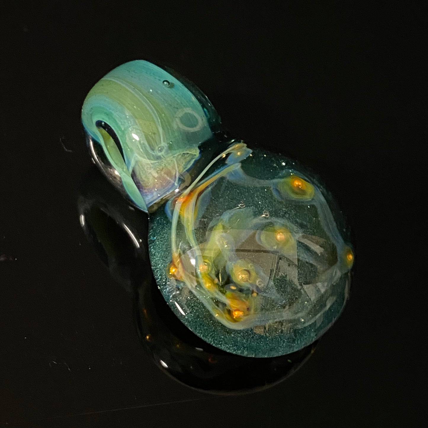 Galaxy Space Hand Made Glass Fume Pendant Necklace Made here in the Pacific Northwest