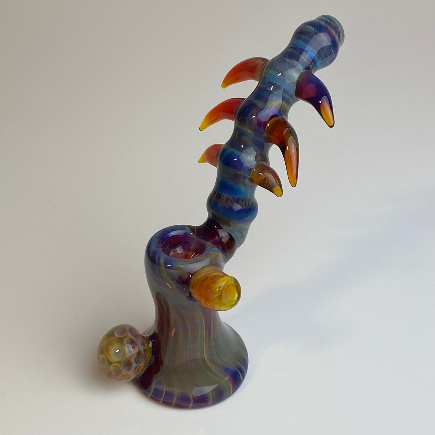 Amber Purple Horned Bubbler