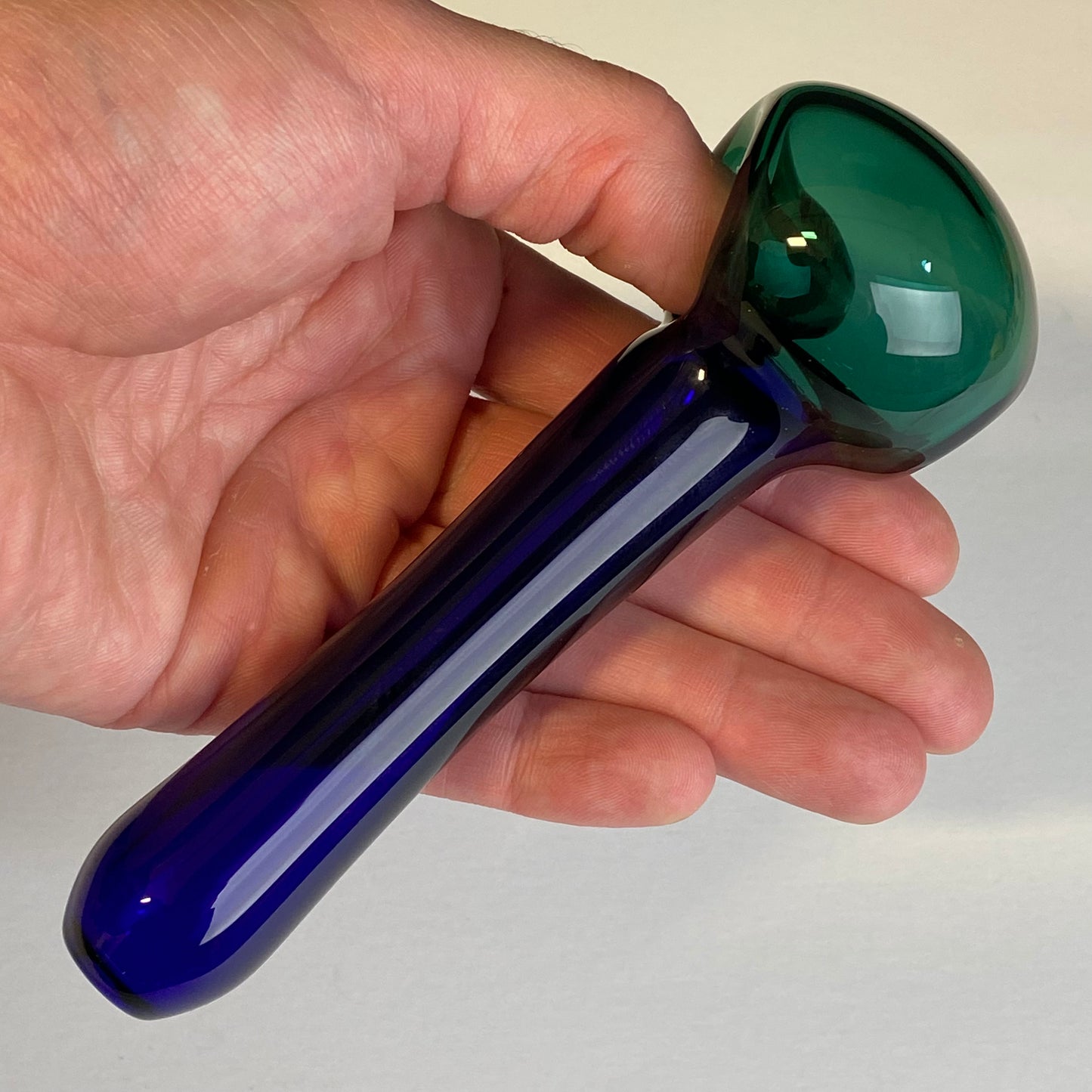 Blue & Green Glass Pipe, Heady Hand Blown