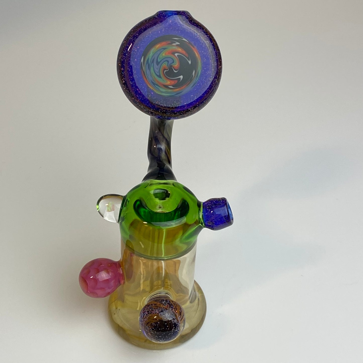 Crushed Opal Fumed Switchback Bubbler