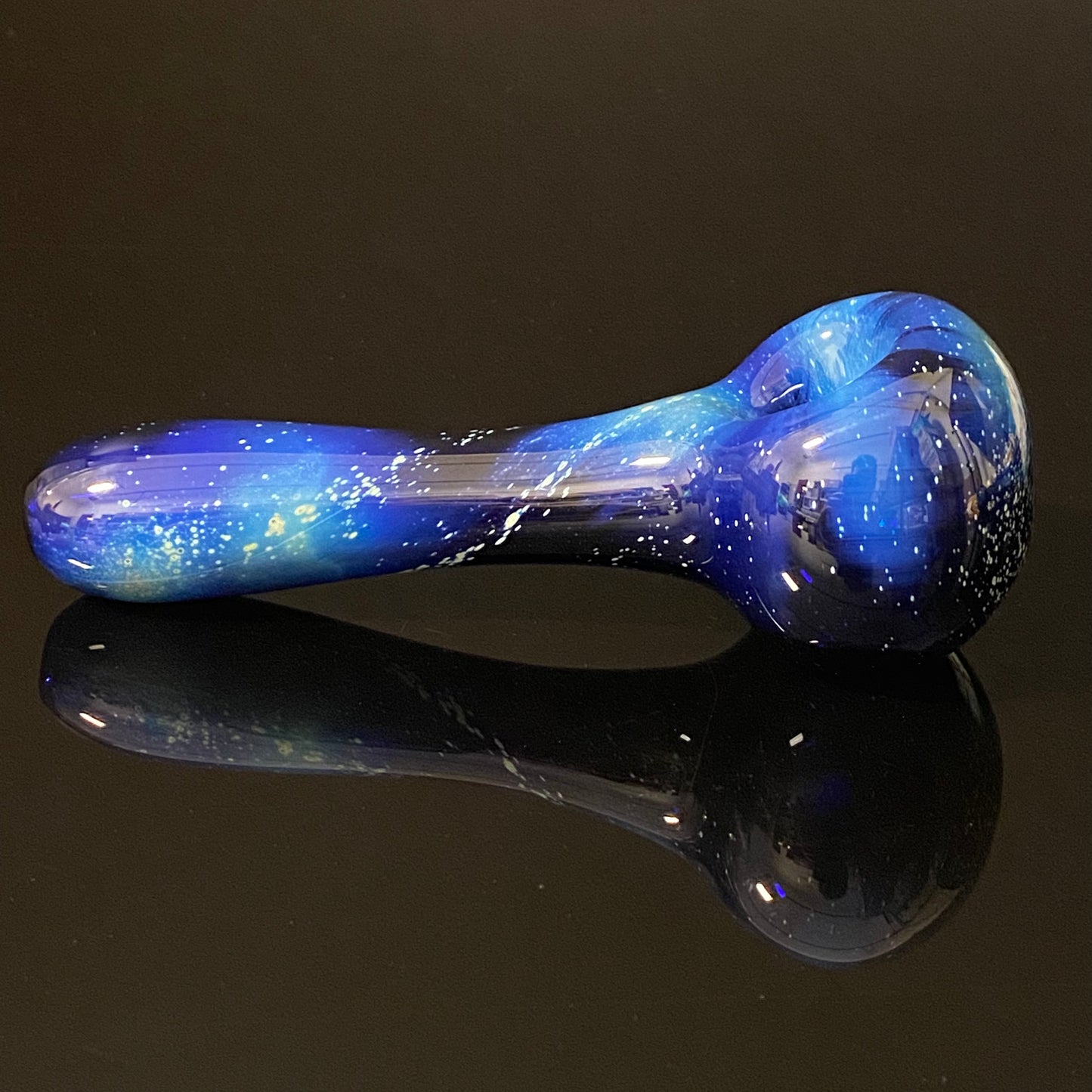 Galaxy Glass Pipe - Cobalt Space Pipe Nebula Fumed Glass Pipe, Heady Hand Blown