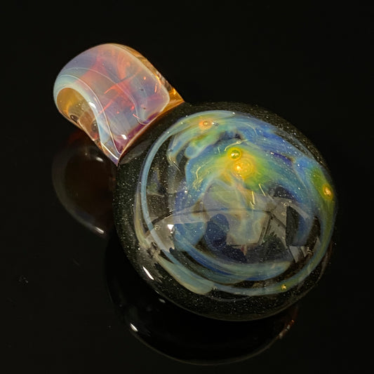 Galaxy Space Hand Made Glass Fume Pendant Necklace Made here in the Pacific Northwest