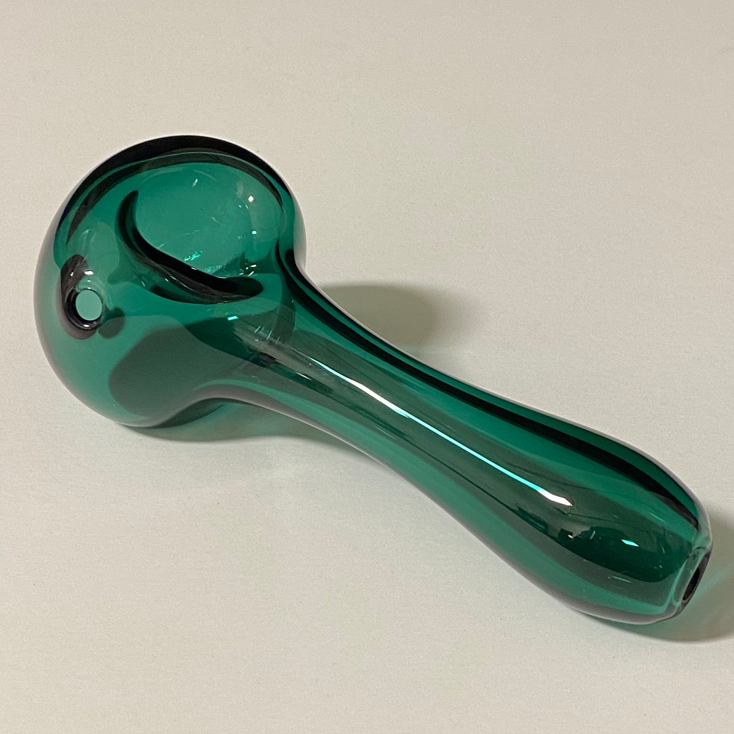 Solid Dark Green Pipe Glass Pipe, Heady Hand Blown