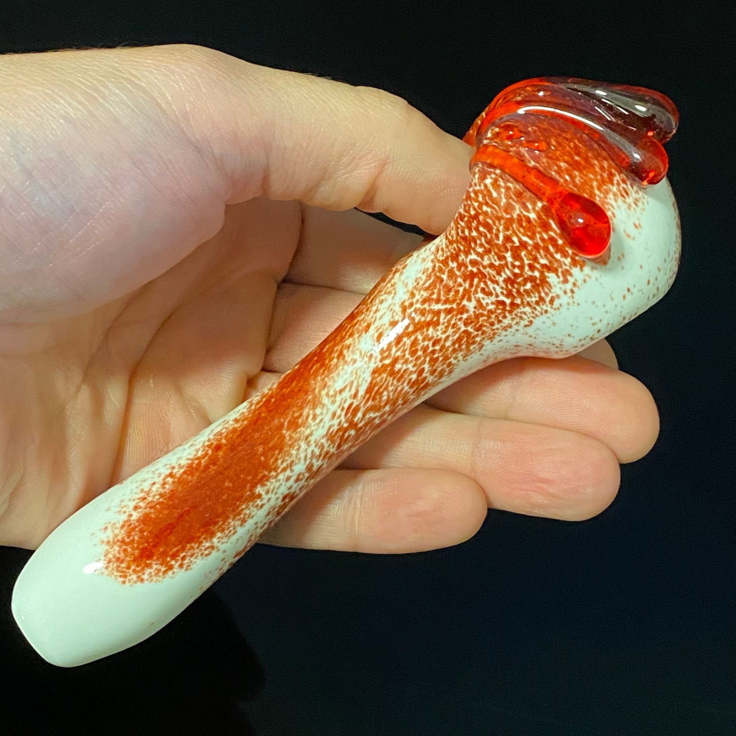 Dexter Blood Spatter / Splatter Glass Pipe Bowl Hand Pipe