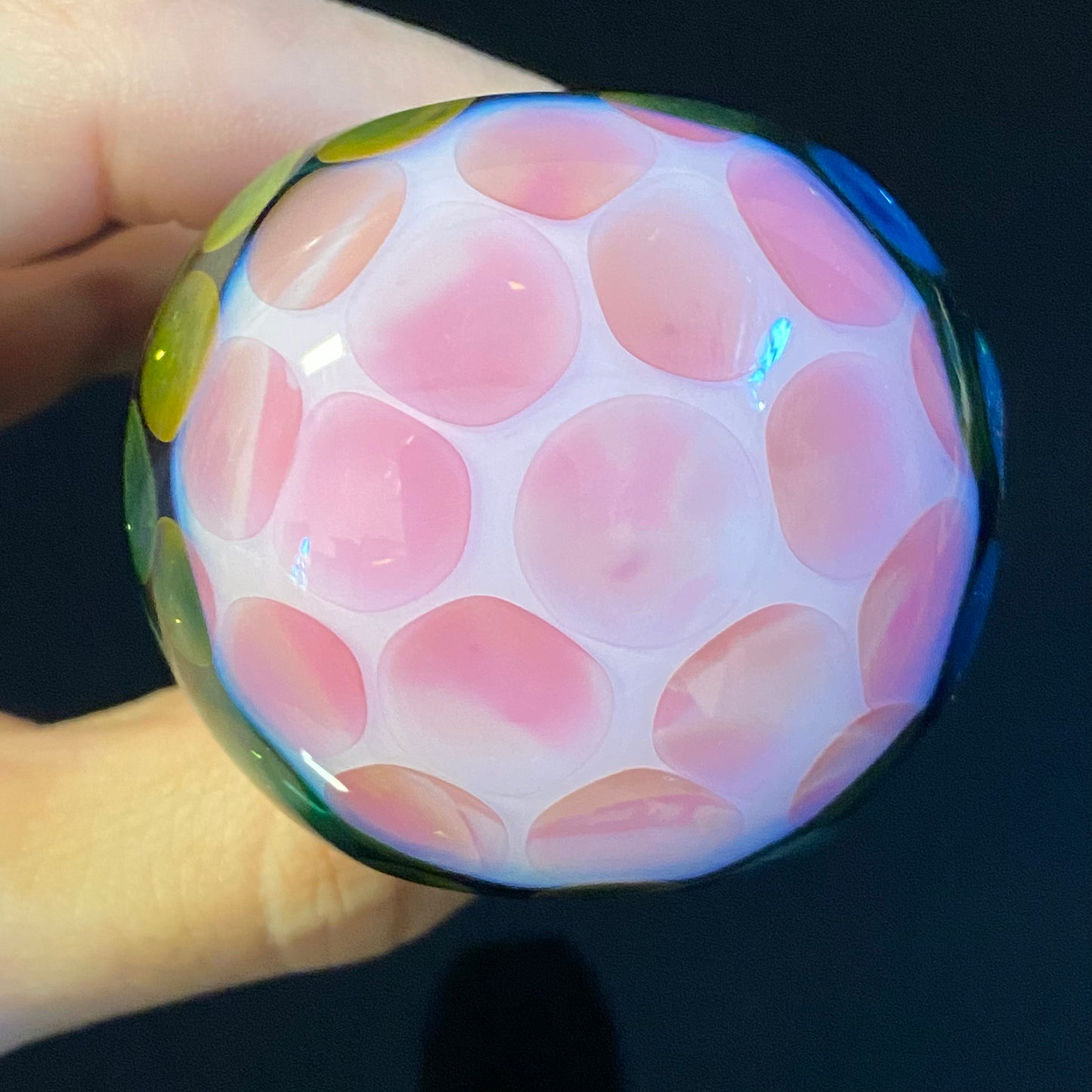 Pink Honeycomb Glass Heady Pipe Hand Blown