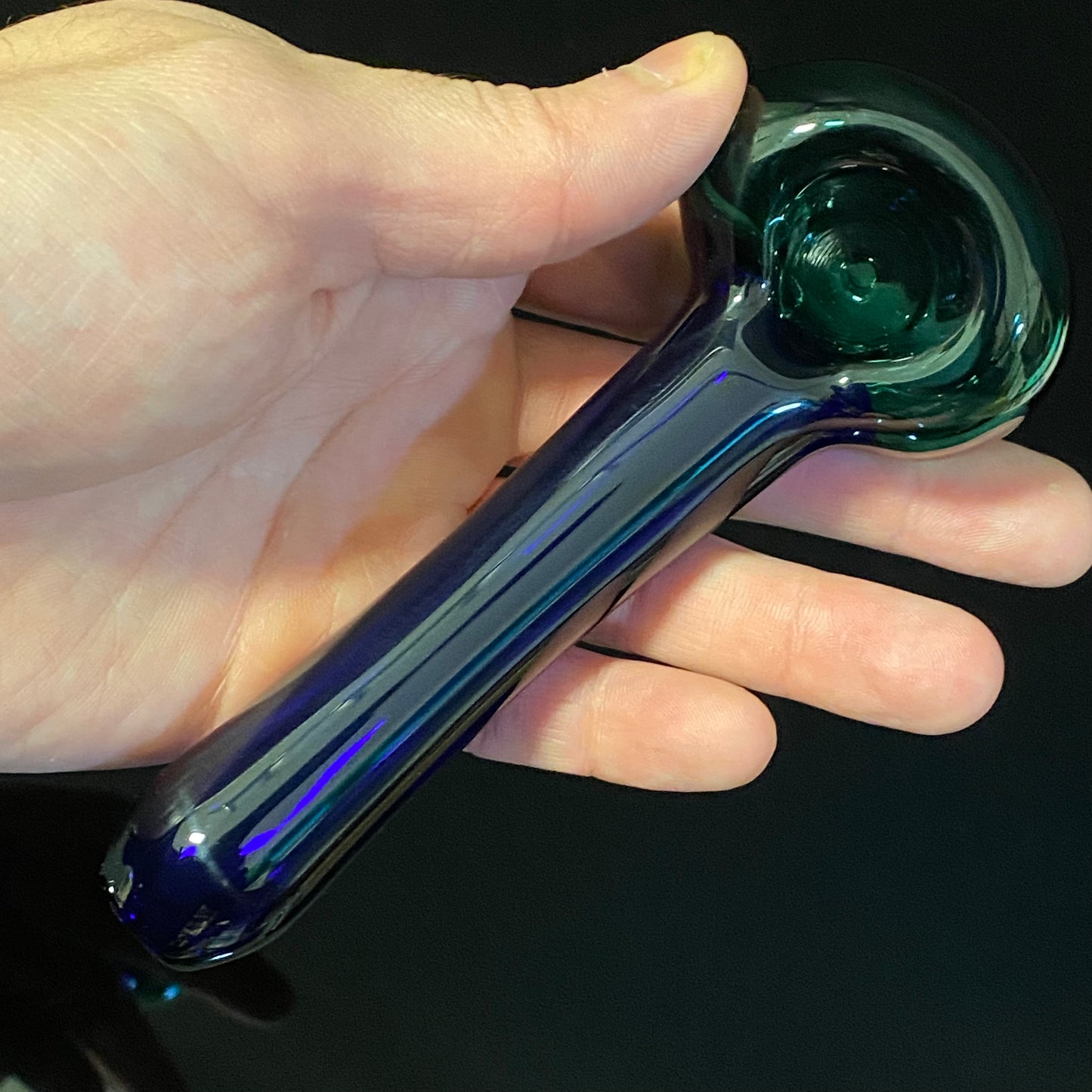 Blue & Green Glass Pipe, Heady Hand Blown