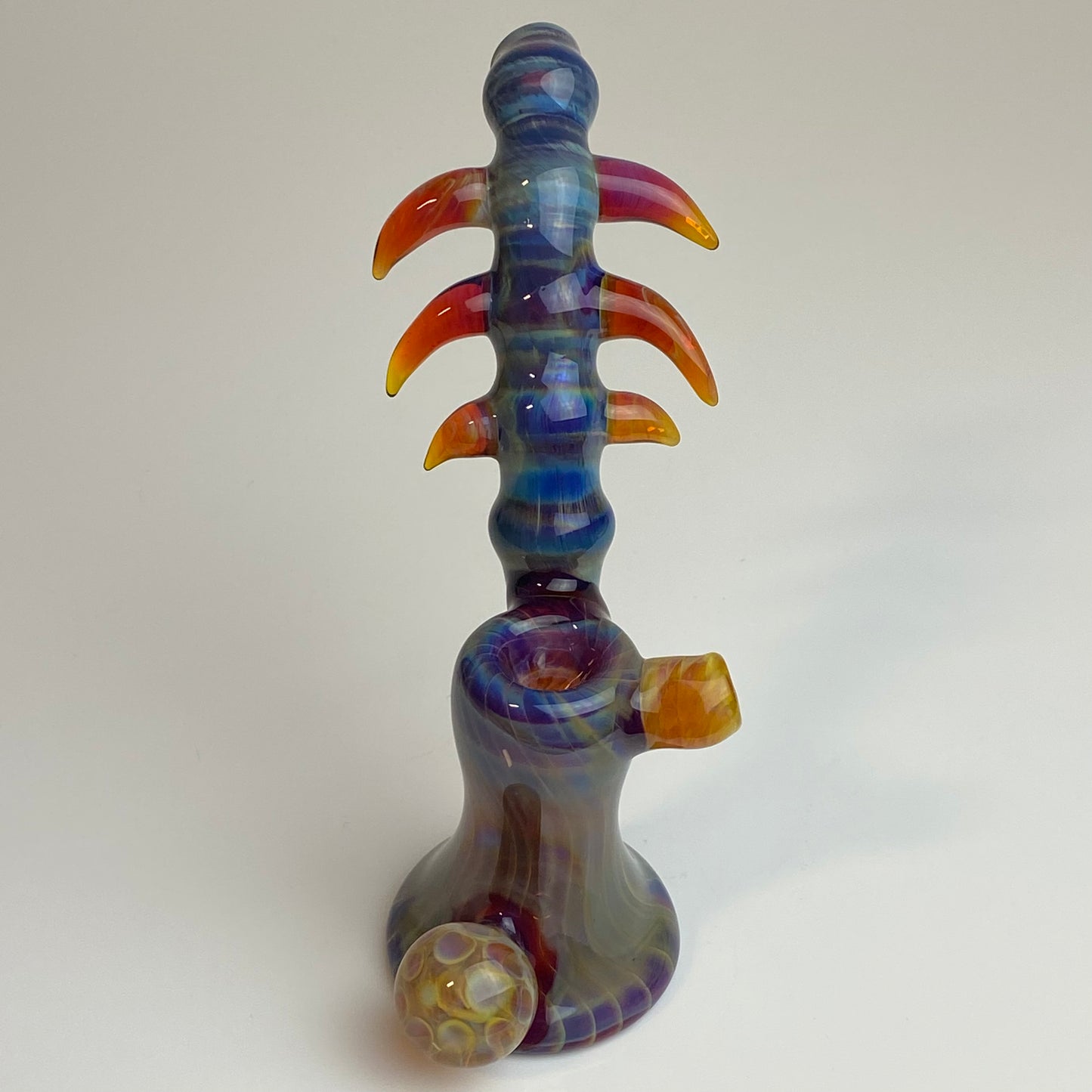 Amber Purple Horned Bubbler