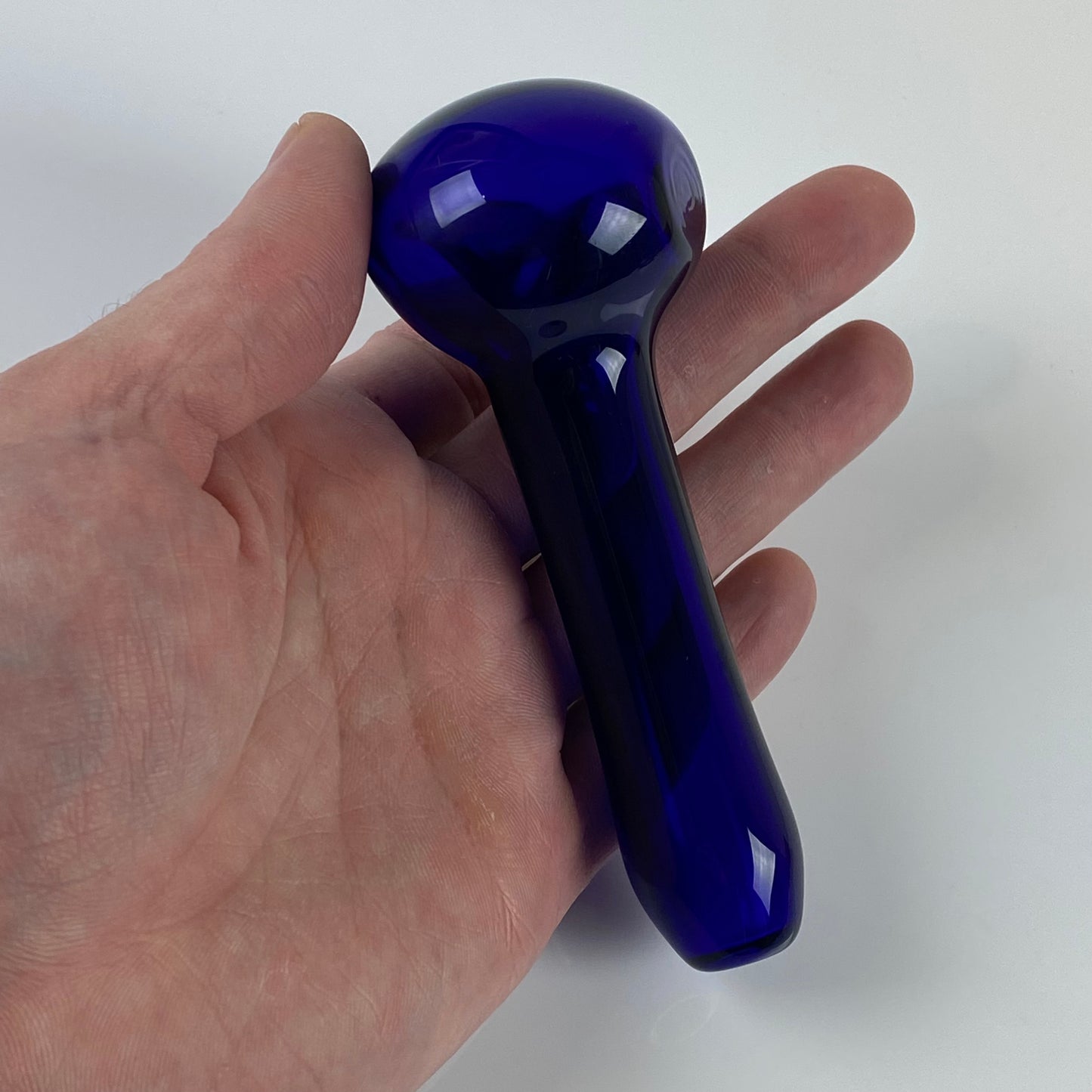 Cobalt Blue Glass Pipe, Heady Hand Blown