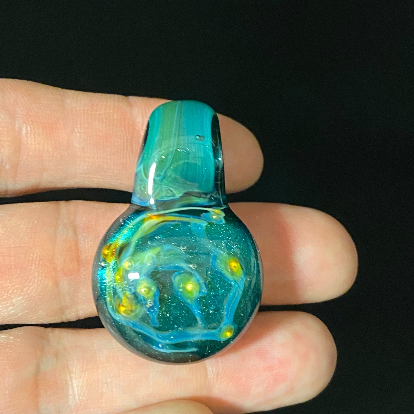 Galaxy Space Hand Made Glass Fume Pendant Necklace Made here in the Pacific Northwest