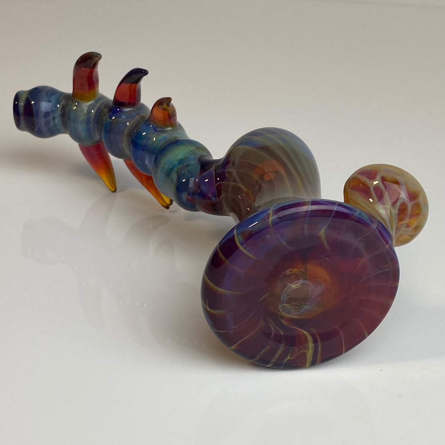 Amber Purple Horned Bubbler