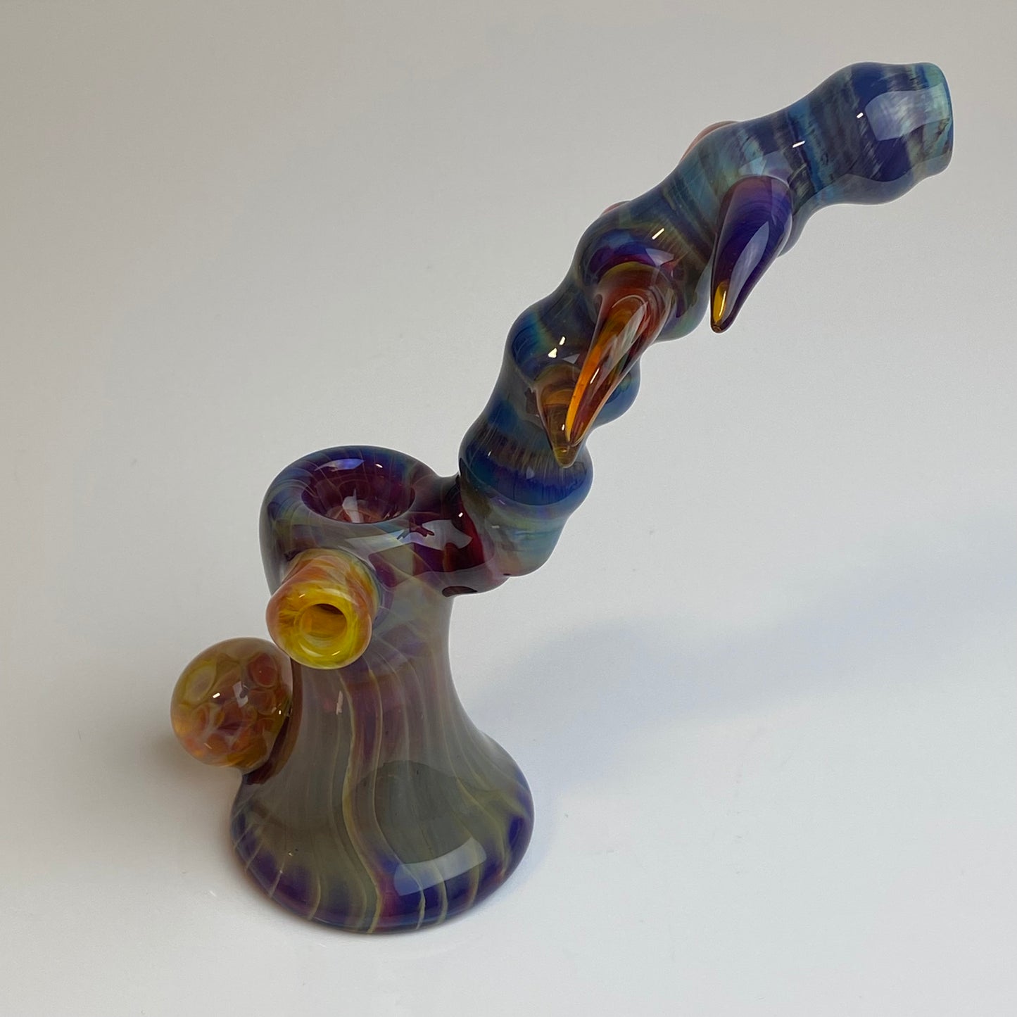 Amber Purple Horned Bubbler