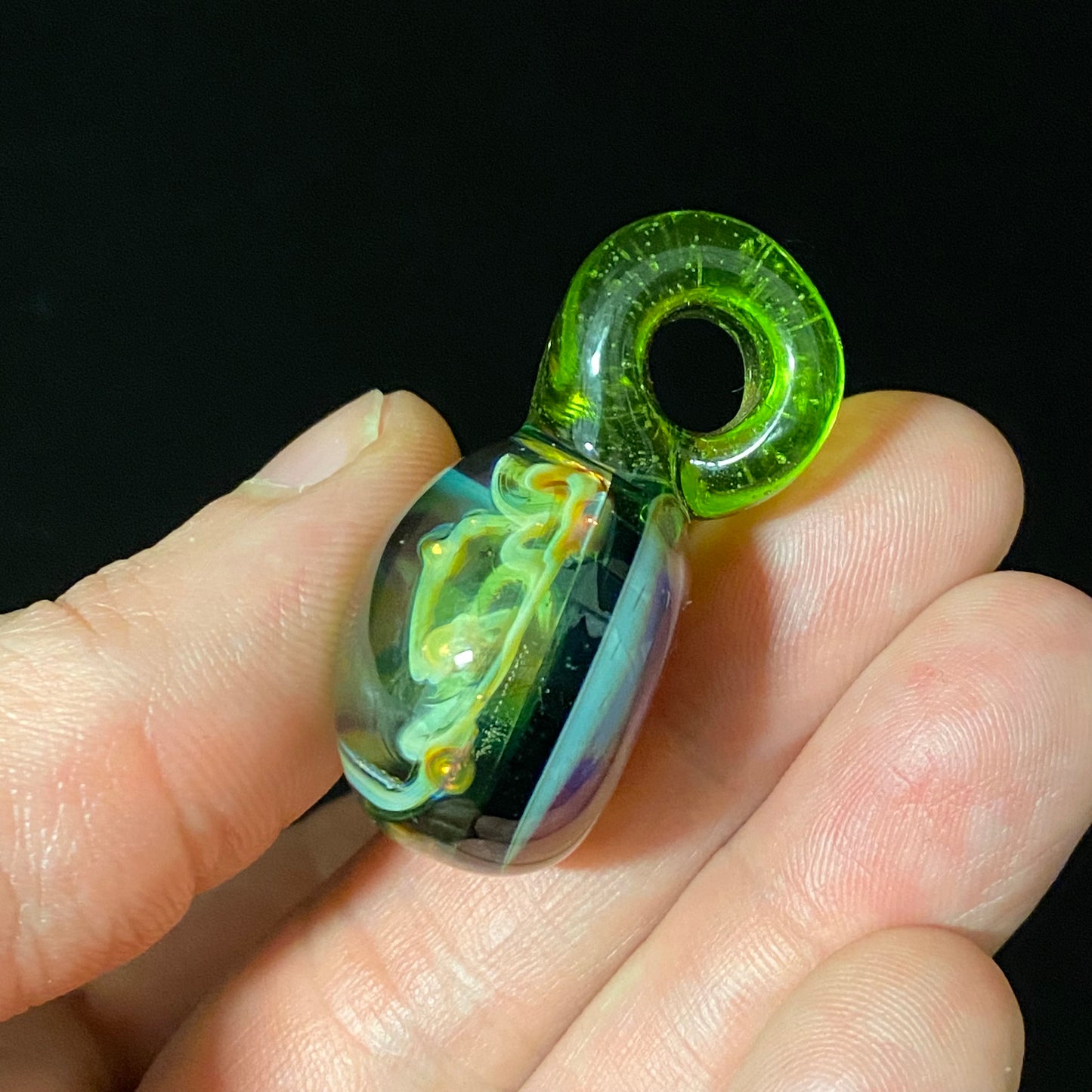 Galaxy Space Hand Made Glass Fume Pendant Necklace Made here in the Pacific Northwest