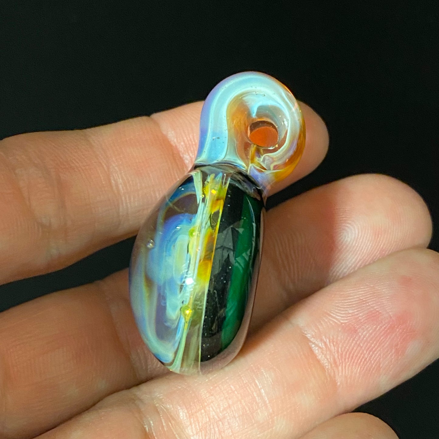 Galaxy Space Hand Made Glass Fume Pendant Necklace Made here in the Pacific Northwest