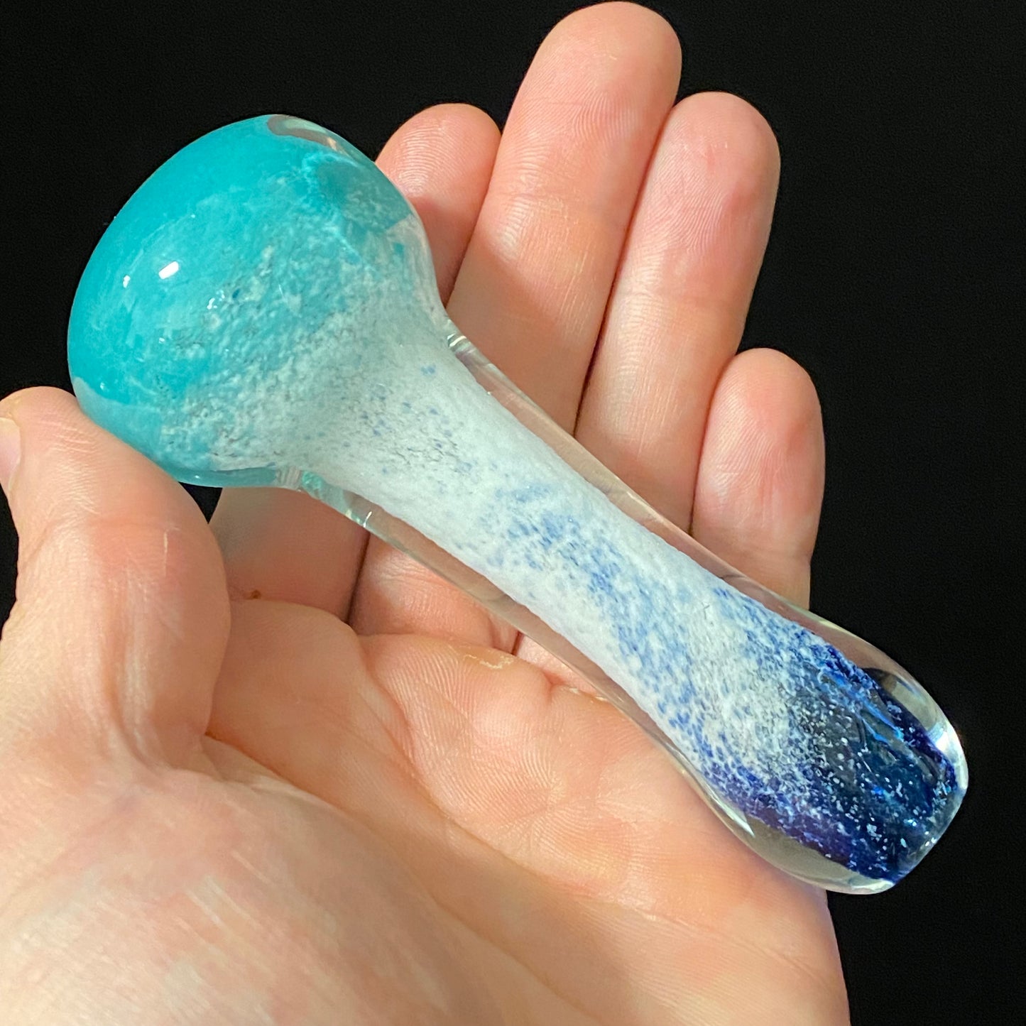 Heavy Inside out Blue & White Glass Pipe Heady Pipe Hand Blown Extra Thick