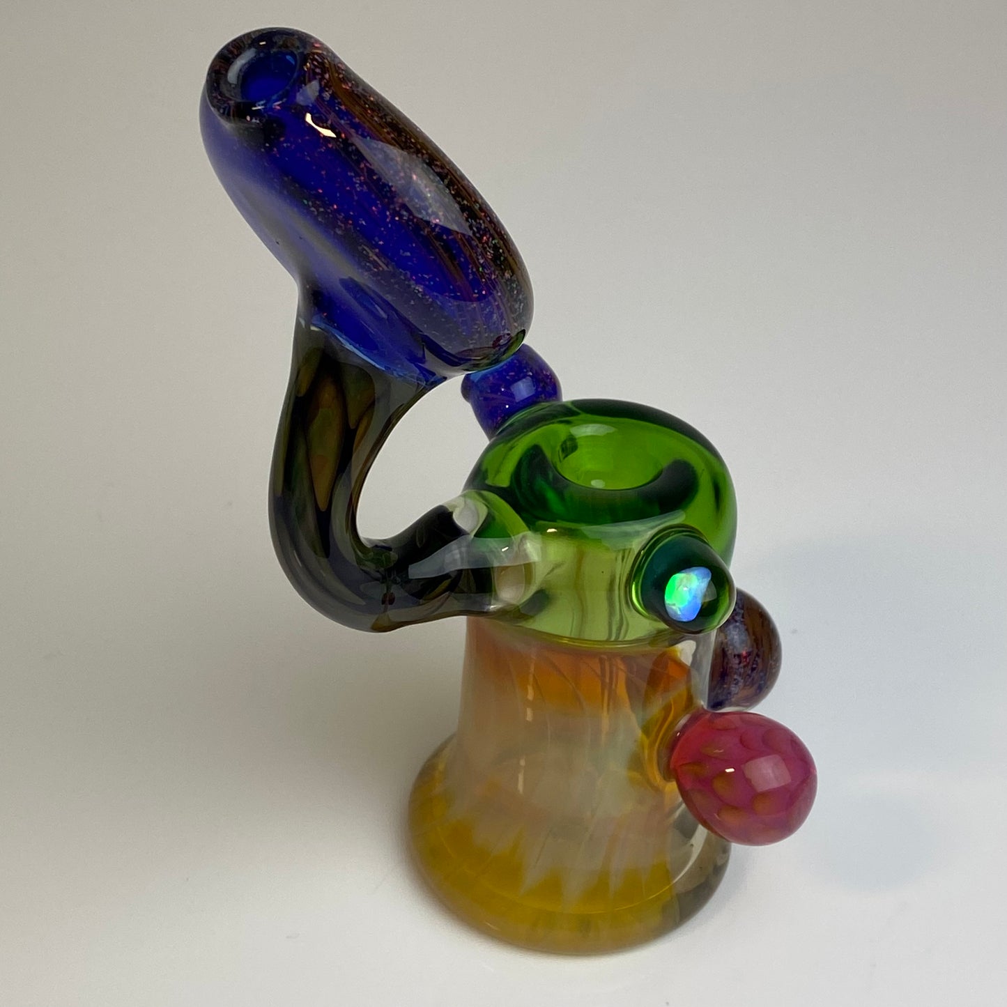 Crushed Opal Fumed Switchback Bubbler