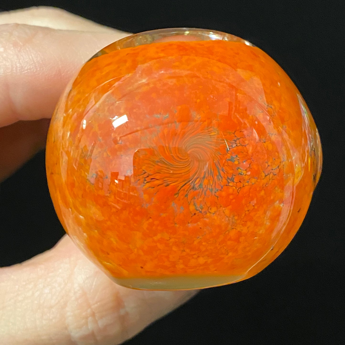 Extra Heavy Orange Inside Out Color Changing Silver Fumed Glass Heady Pipe Hand Blown