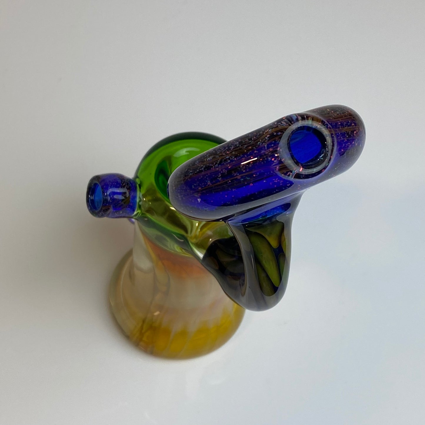 Crushed Opal Fumed Switchback Bubbler