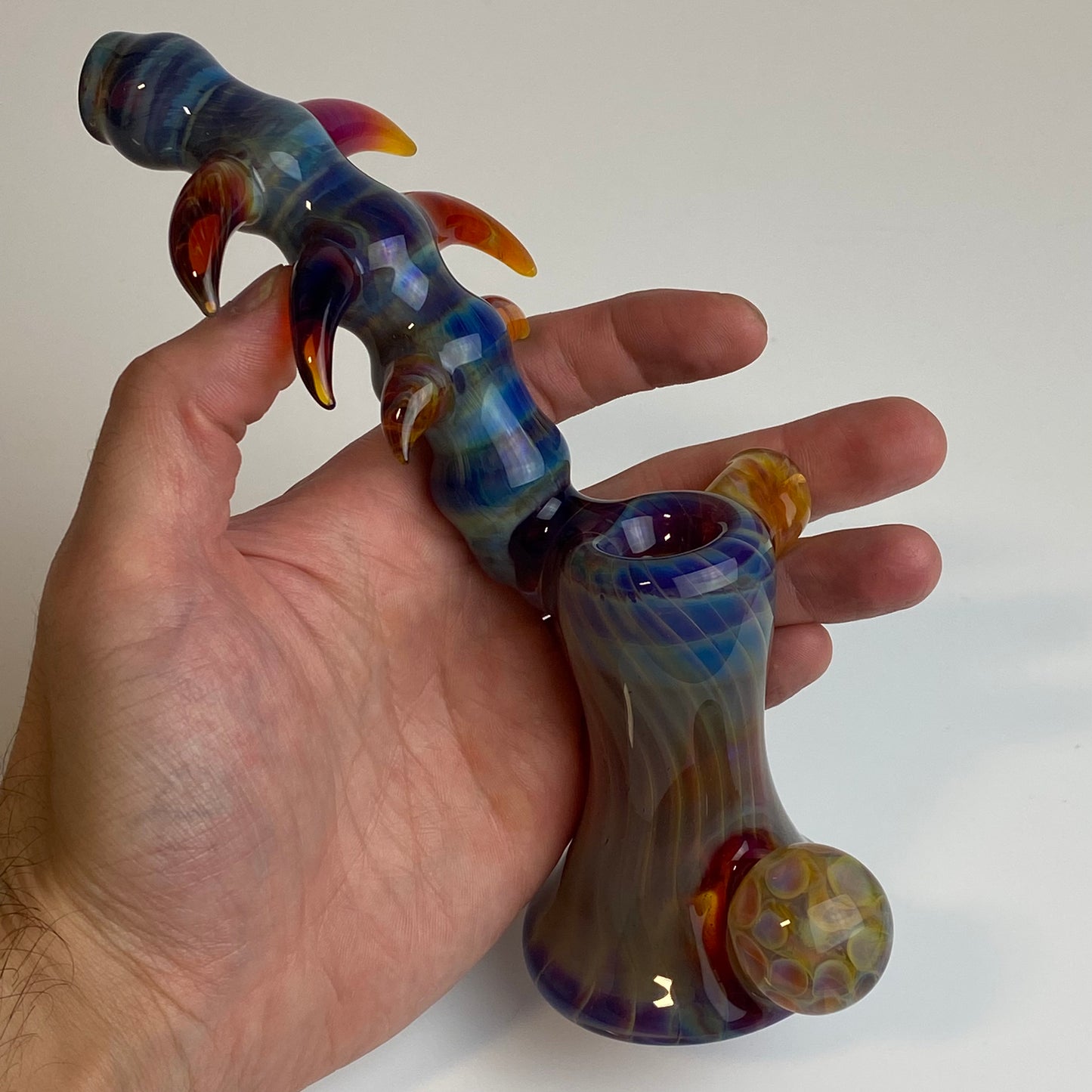 Amber Purple Horned Bubbler