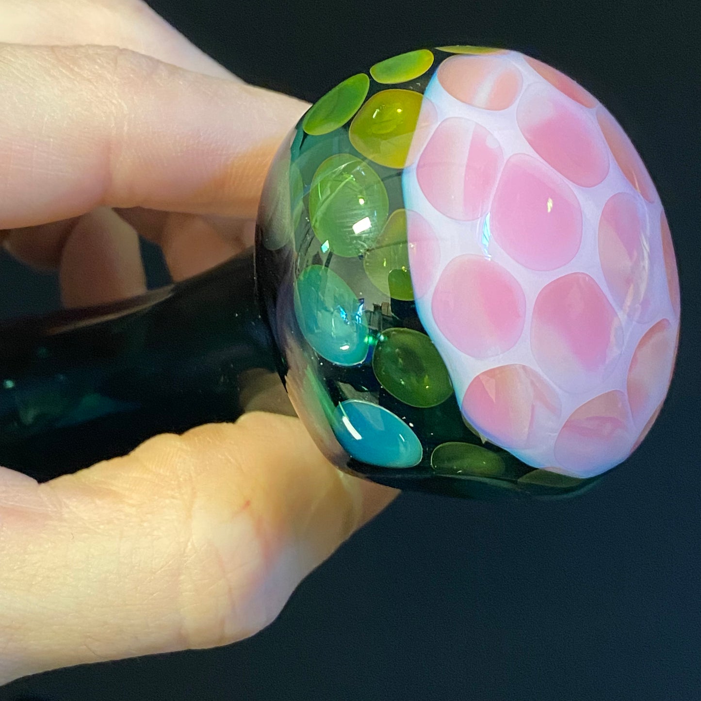 Pink Honeycomb Glass Heady Pipe Hand Blown