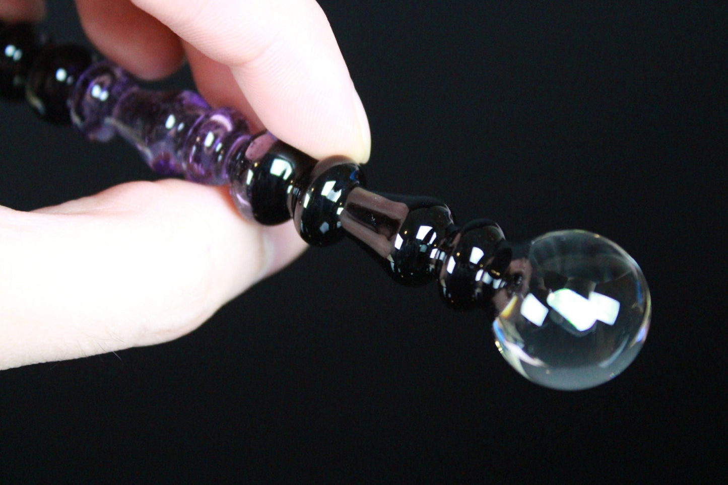 Opal Purple Rain Art Glass Perfume Dauber