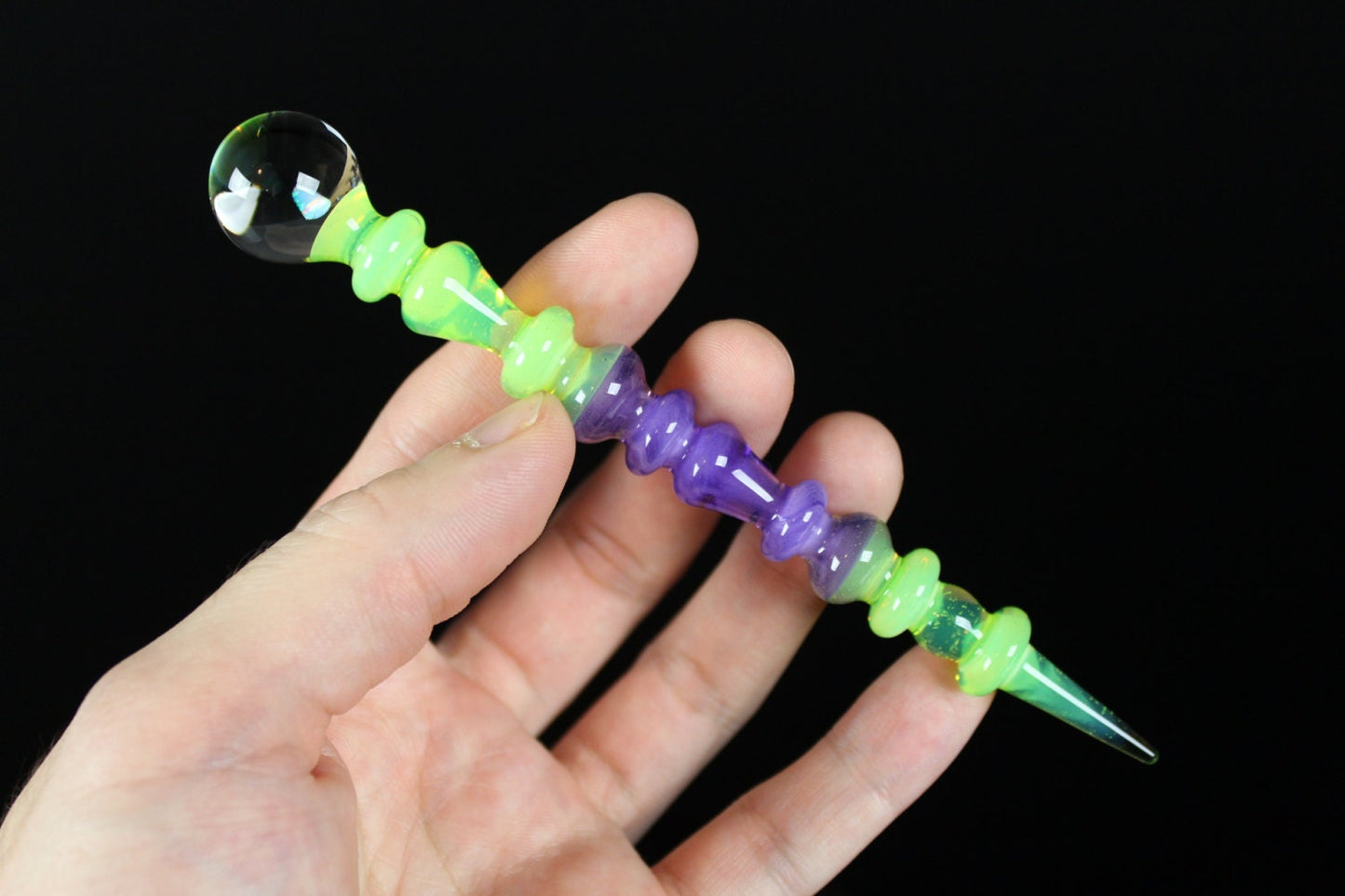 Purple Lollipop Slyme & Slyme Opal Art Glass Perfume Dauber