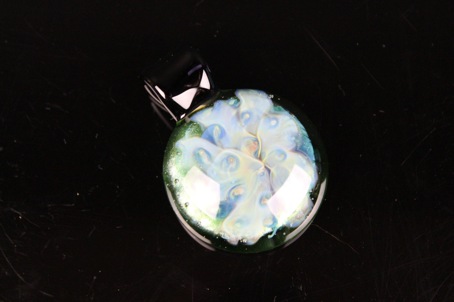 Hand Made Glass Fume Implosion Pendant Necklace Made here in the Pacific Northwest