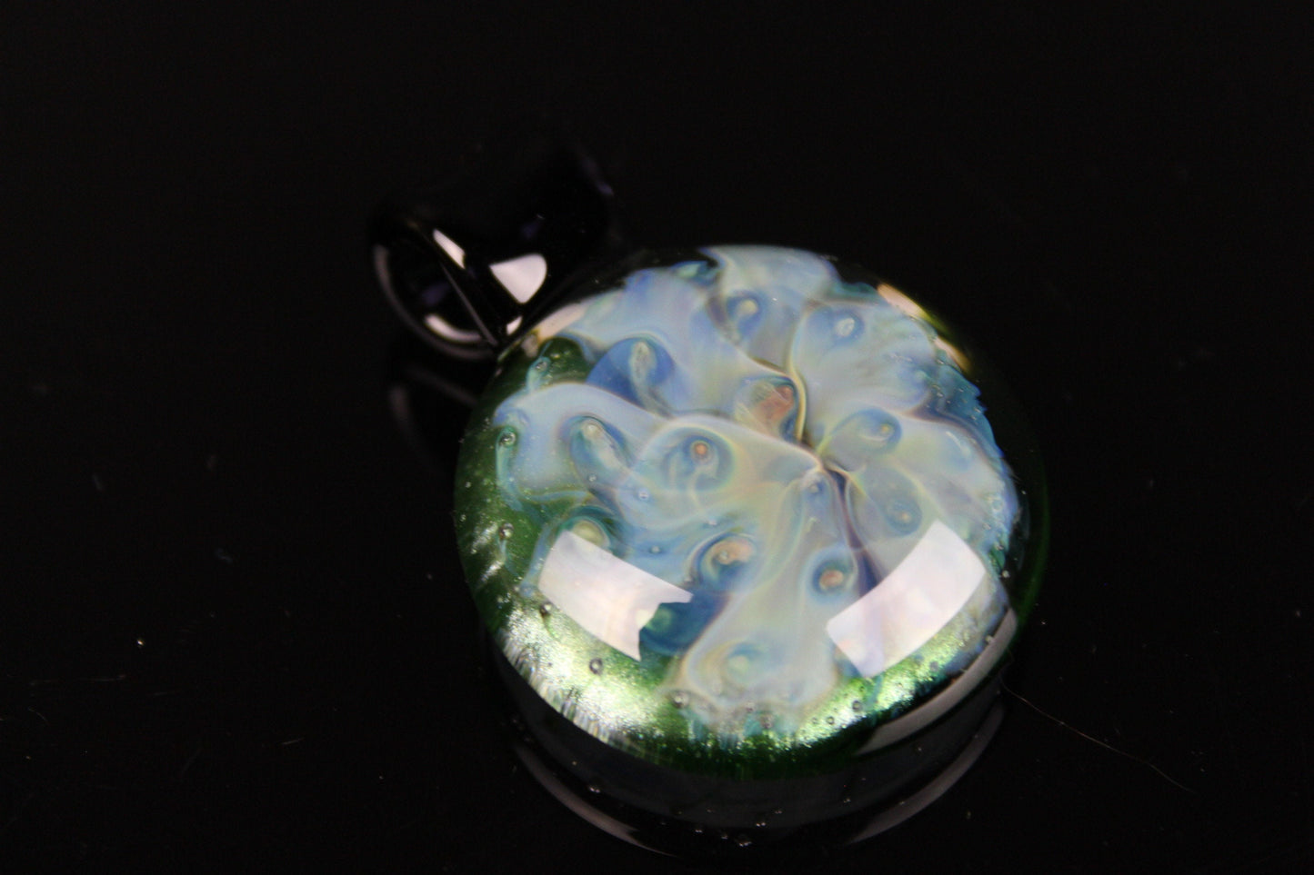 Hand Made Glass Fume Implosion Pendant Necklace Made here in the Pacific Northwest