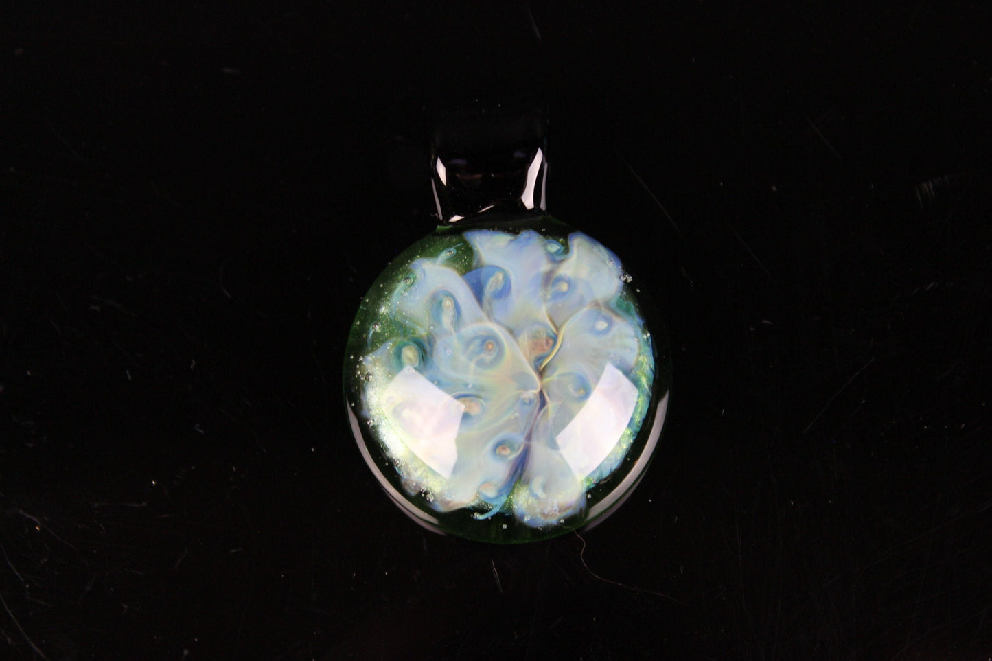 Hand Made Glass Fume Implosion Pendant Necklace Made here in the Pacific Northwest