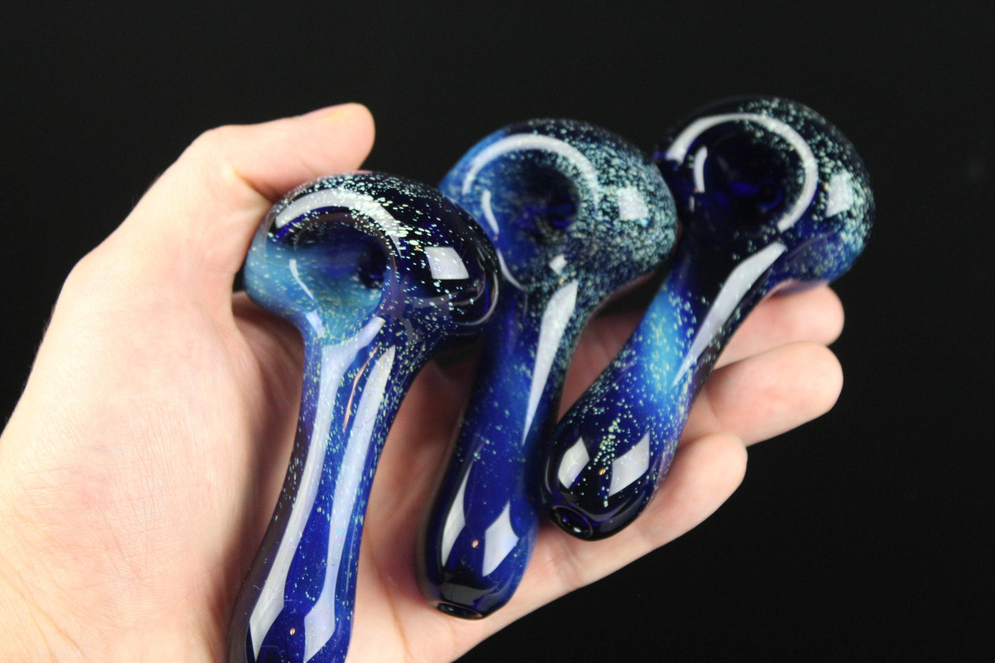 Galaxy Glass Pipe - Cobalt Space Pipe Nebula Fumed Glass Pipe, Heady Hand Blown