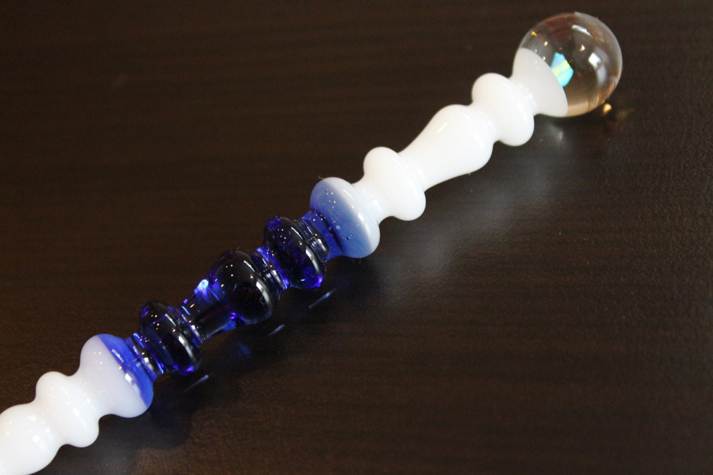 Blue Dream & White Art Glass Perfume Dauber